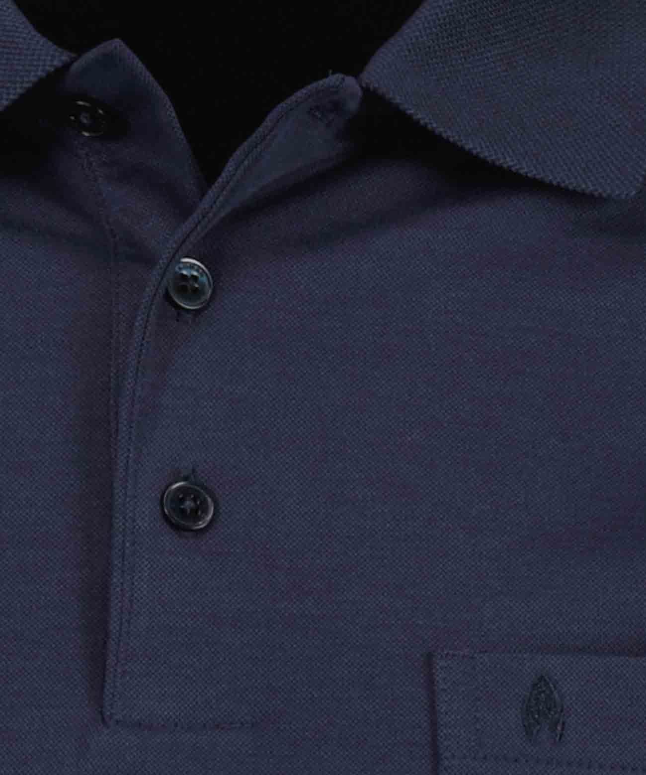 RAGMAN Softknit-Polo mit Brusttasche, Langarm