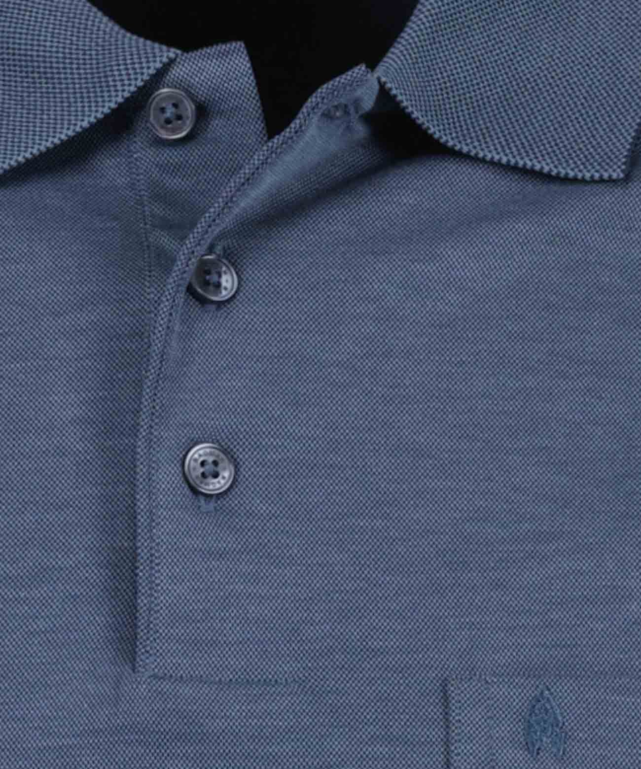 RAGMAN Softknit-Polo mit Brusttasche, Langarm