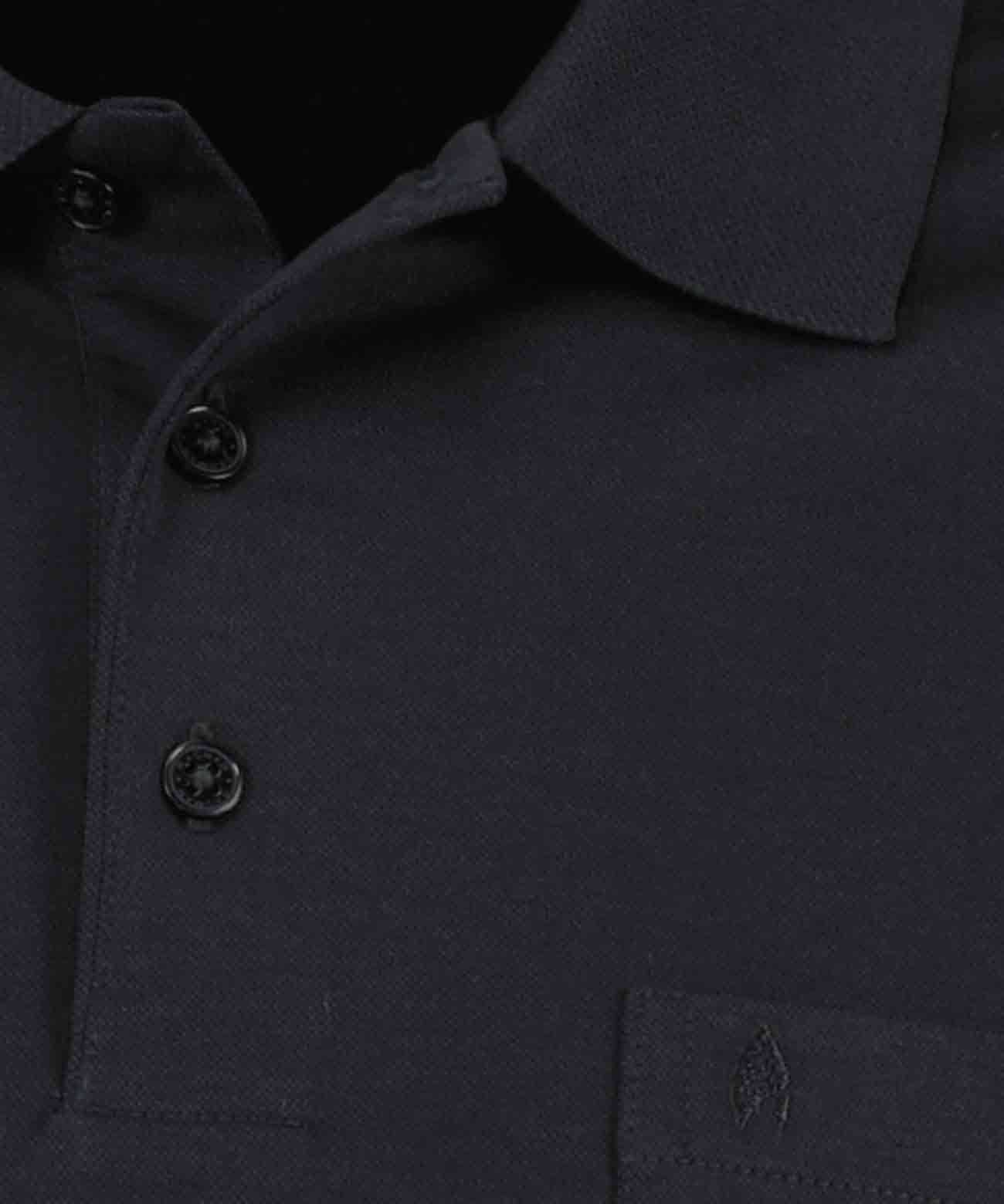 RAGMAN Softknit-Polo mit Brusttasche, Langarm