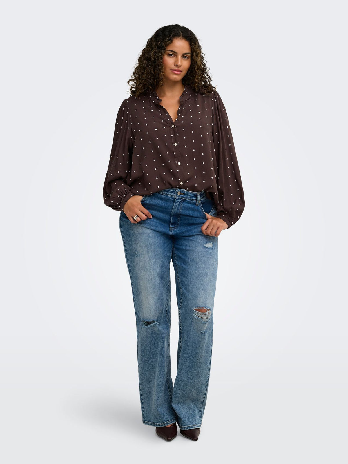ONLY CARMAKOMA CARRAYA L/S SHIRT WVN NOOS