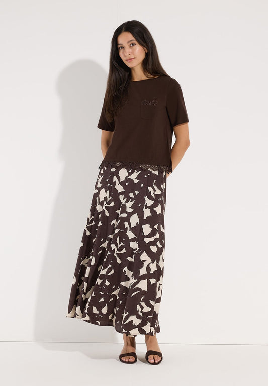 MORE & MORE T-Shirt mit Spitzen-Saum