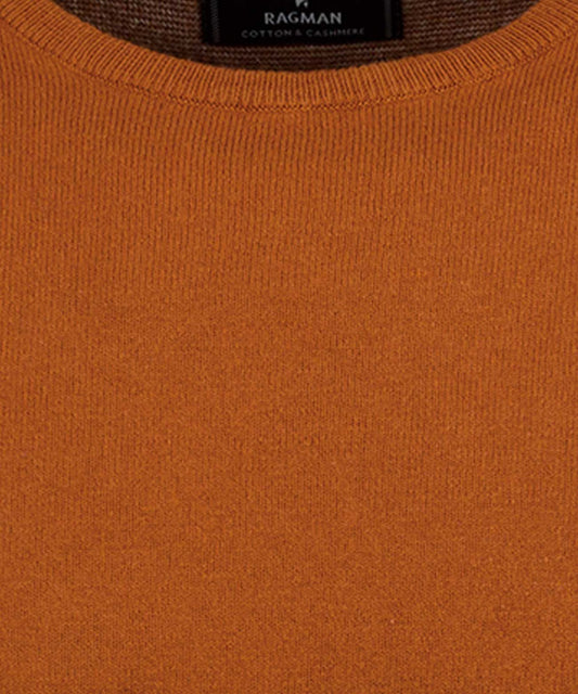 RAGMAN Strickpullover Rundhals, Baumwolle/Kaschmir