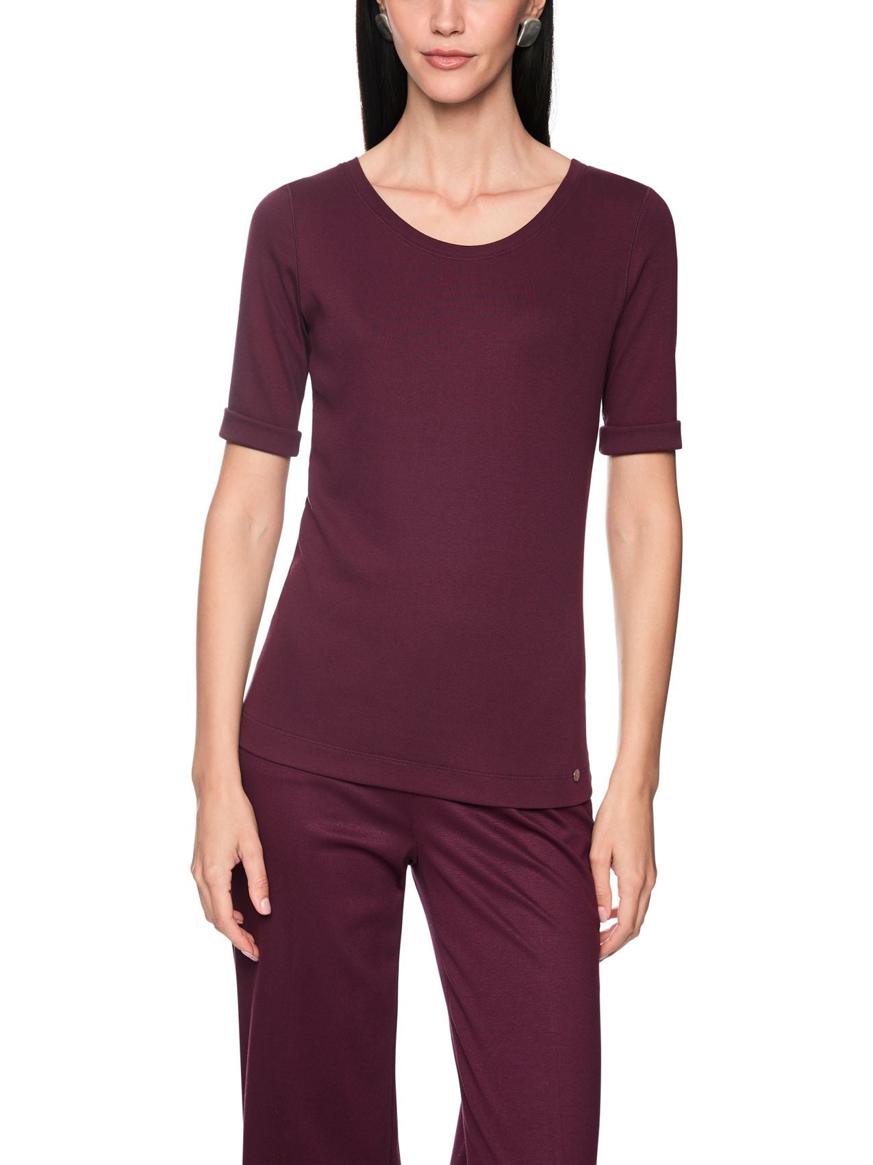 Baumwollstretch-Shirt mit Halbarm