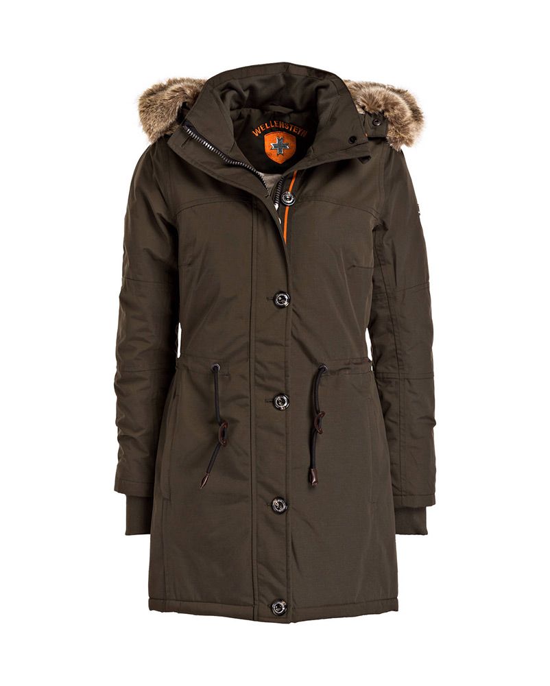 Parka mit Kapuze und Fellbesatz