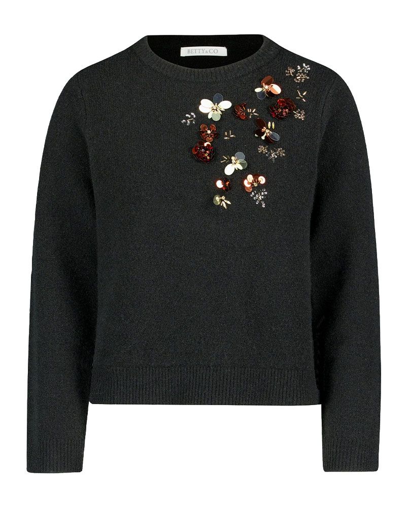 BETTY BARCLAY Strickpullover mit Blütenapplikation