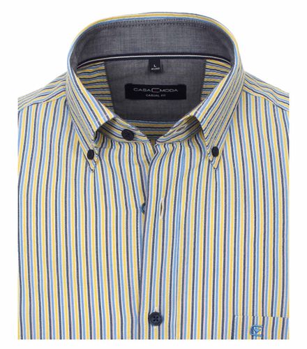 CASA MODA Seersucker Hemd Halbarm gestreift