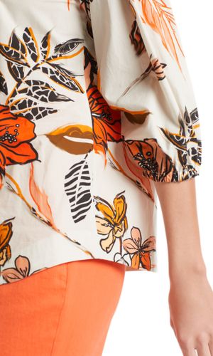 MARC CAIN Floral bedruckte Bluse aus Baumwolle