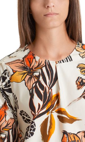 MARC CAIN Floral bedruckte Bluse aus Baumwolle