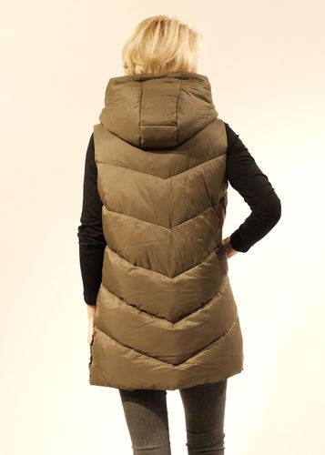 CLARINA Weste, lang mit Kapuze