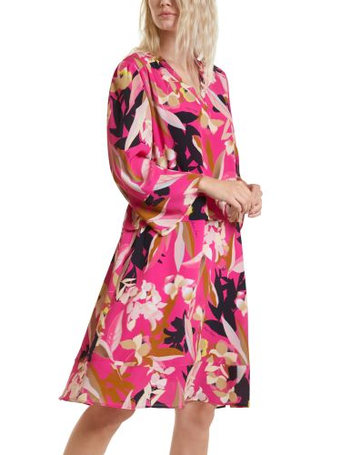 MARC CAIN Kleid mit Blumen aus Viskose und Seide