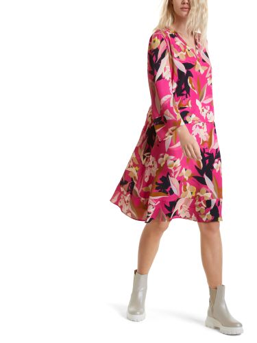 MARC CAIN Kleid mit Blumen aus Viskose und Seide