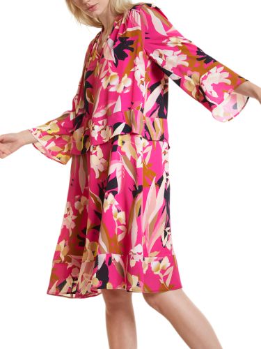 MARC CAIN Kleid mit Blumen aus Viskose und Seide
