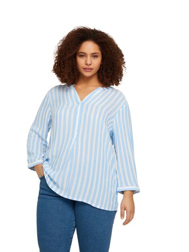 TOM TAILOR Plus Size - Gestreifte Henleybluse mit LENZING™ ECOVERO™