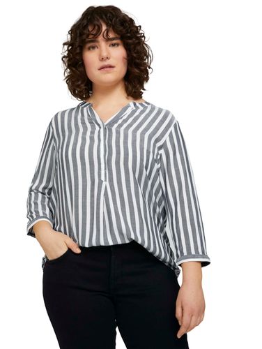 TOM TAILOR Plus Size - Gestreifte Henleybluse mit LENZING™ ECOVERO™