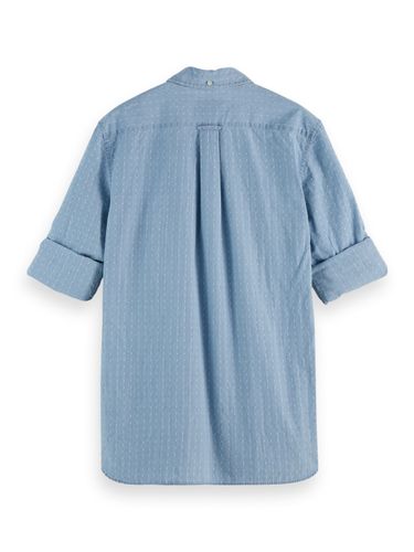 SCOTCH & SODA Mini structured indigo slim fit shi, Bleached Indigo