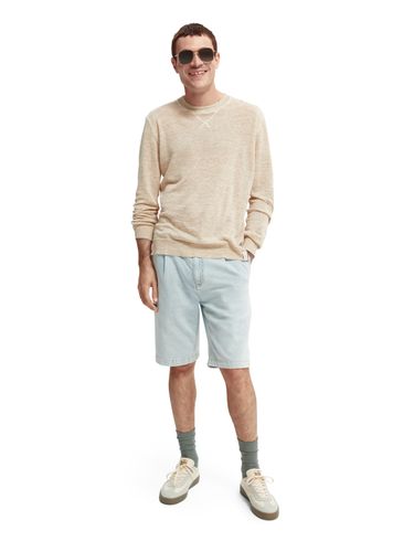 SCOTCH & SODA Lightweight linen-blend melange cre, White Sand Melange