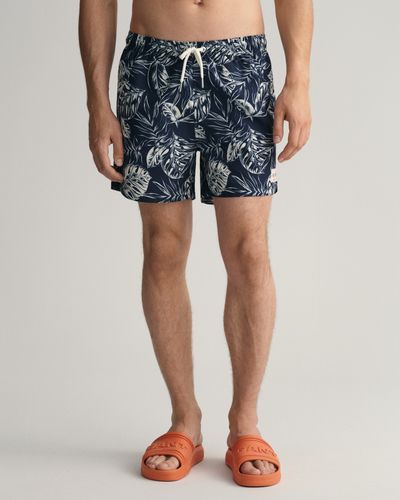 GANT Classic Fit Tropical Leaves Badeshorts mit Print