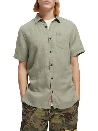 SCOTCH & SODA Short sleeve linen shirt, Army