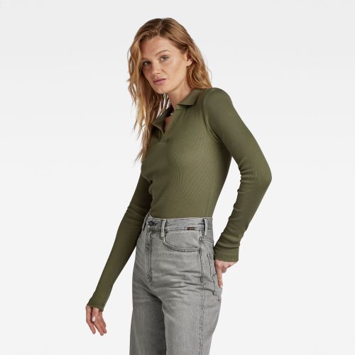 G-STAR G-STAR Ribbed slim polo l\s