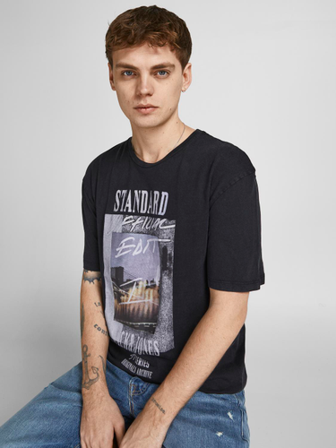 ONLY CARMAKOMA JORKNOCKOUTFADE TEE SS CREW NECK BLK