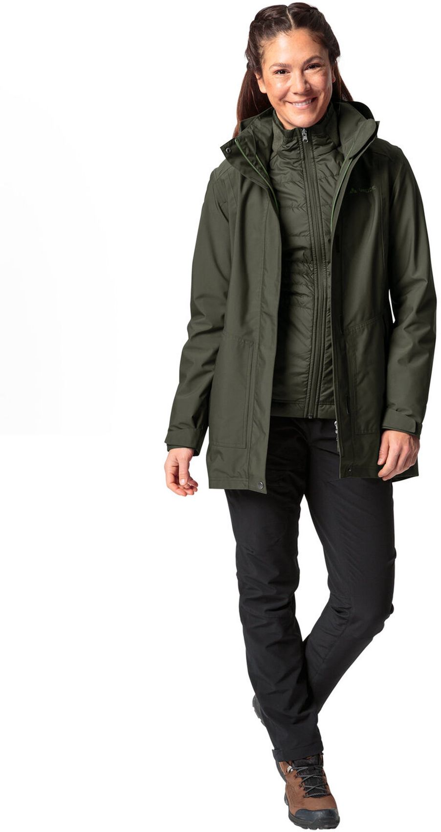 VAUDE Wo Idris 3in1 Parka III, khaki