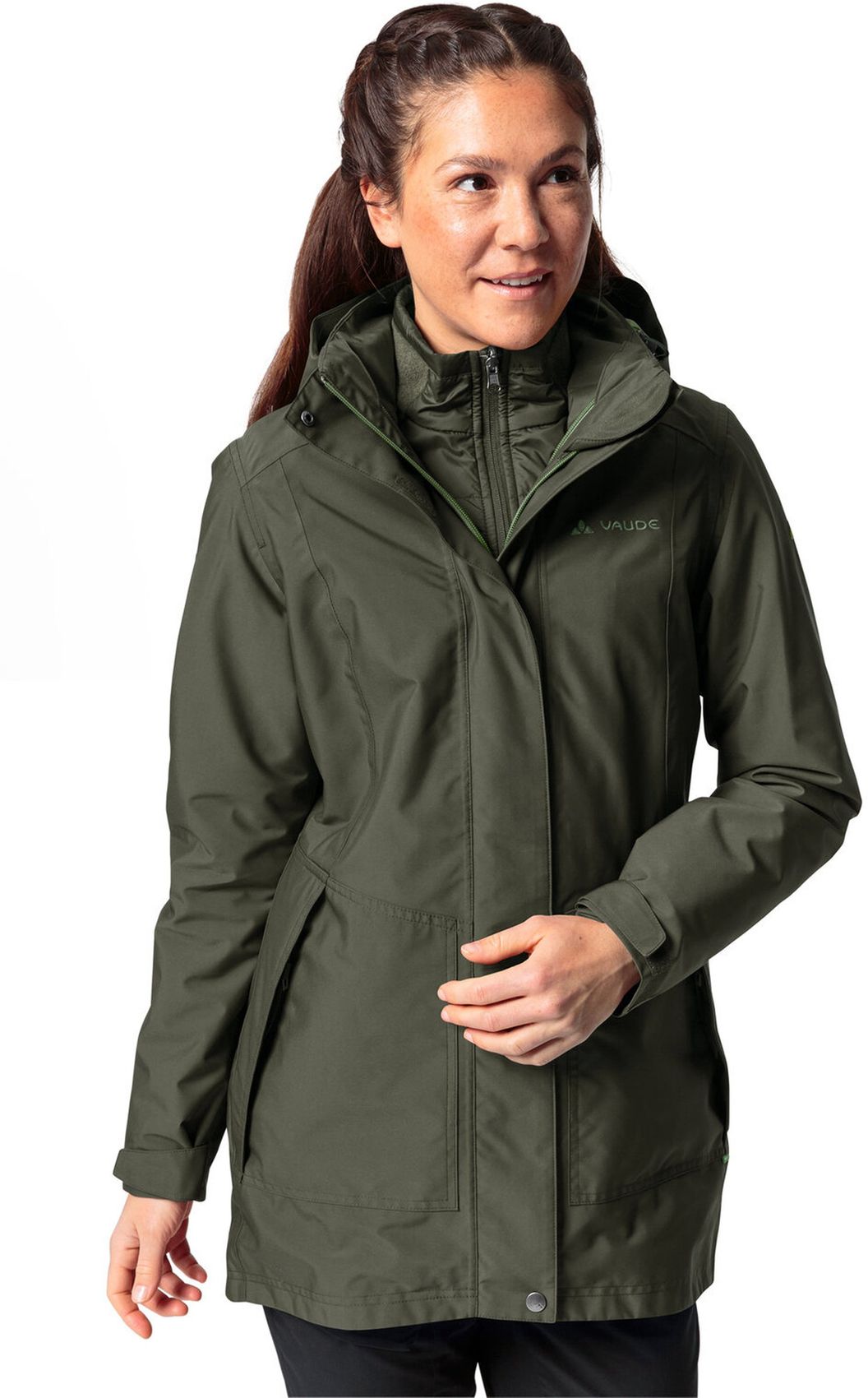 VAUDE Wo Idris 3in1 Parka III, khaki