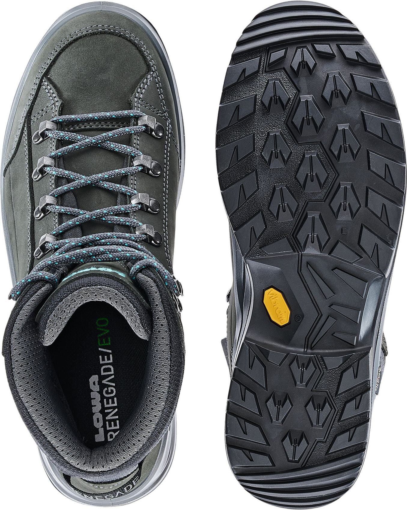 LOWA RENEGADE EVO GTX MID Ws, ASPHALT/TÜRKIS