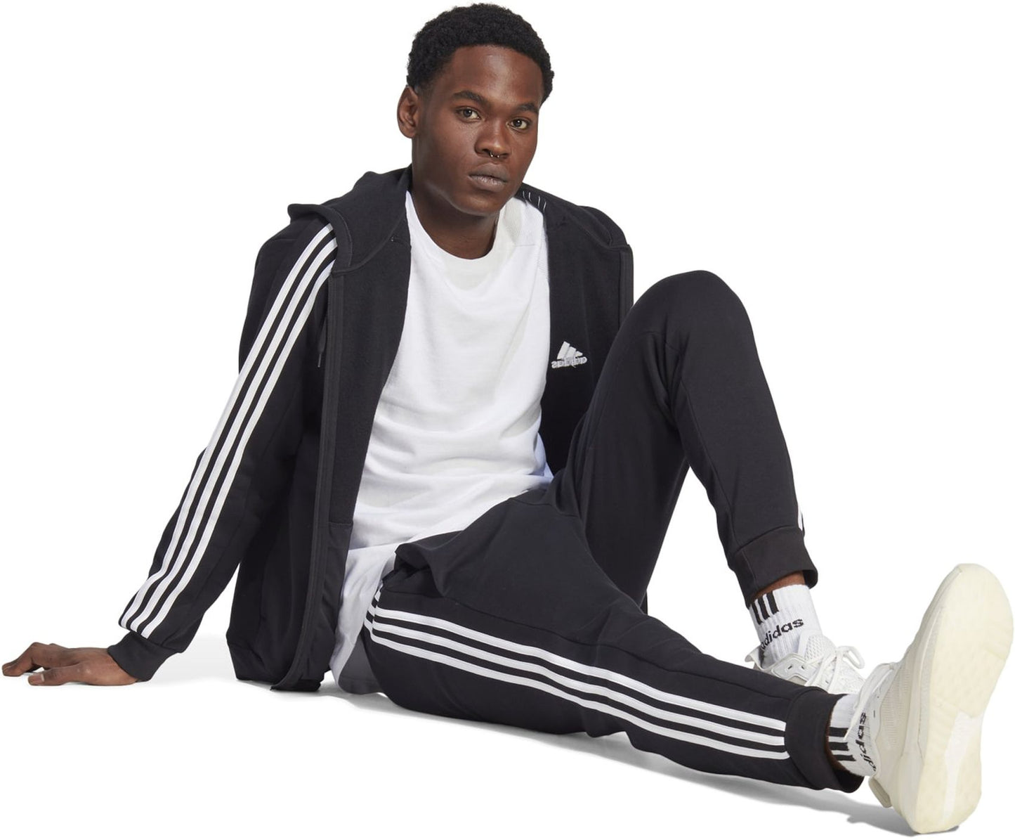 ADIDAS M 3S FL FZ HD, BLACK