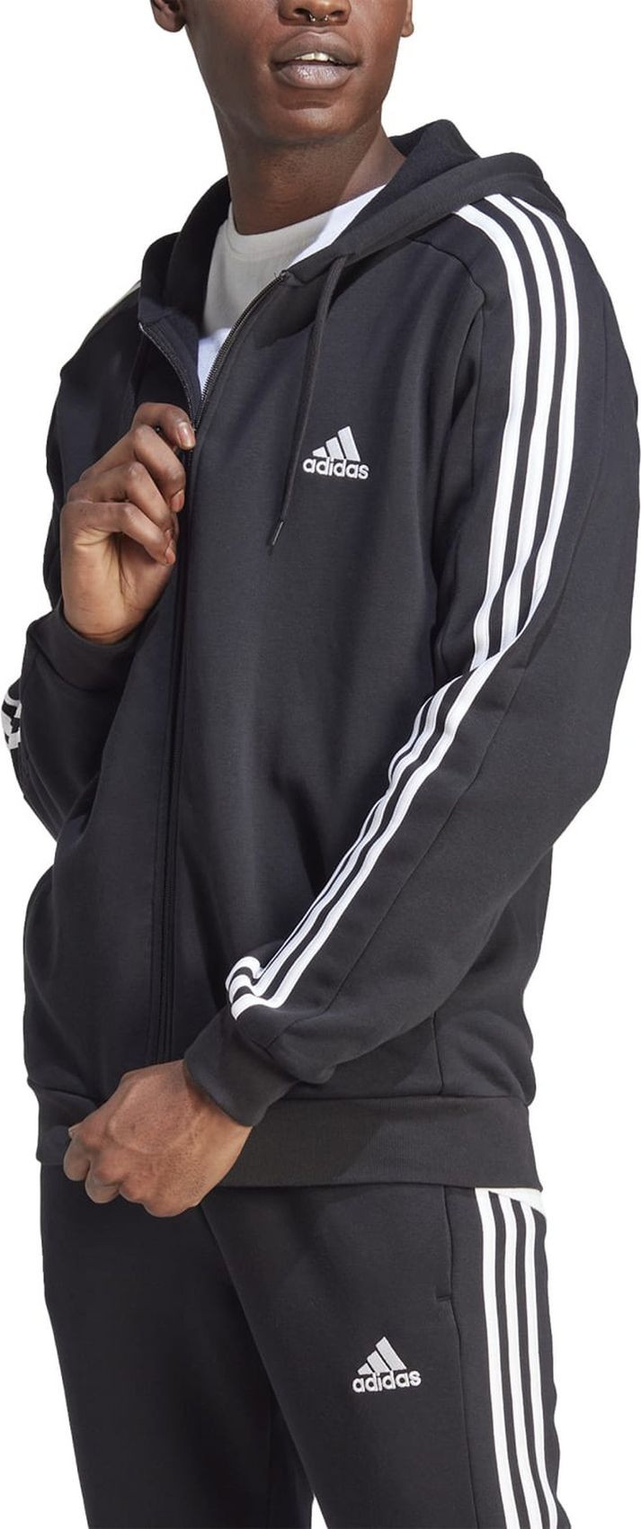 ADIDAS M 3S FL FZ HD, BLACK