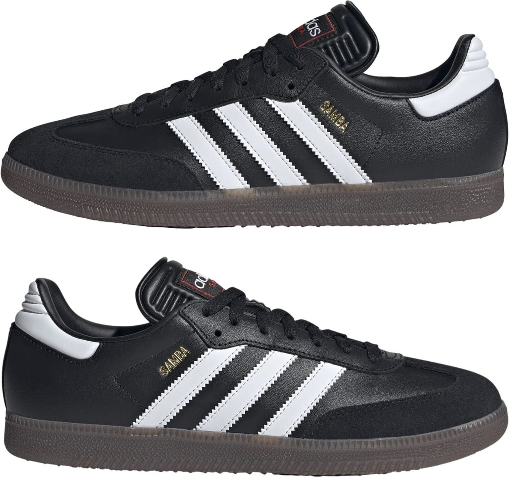 ADIDAS SAMBA, CBLACK/FTWWHT/VIVRED