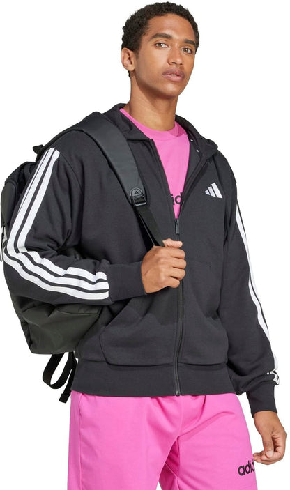 ADIDAS M 3S FT FZ HD, BLACK/WHITE