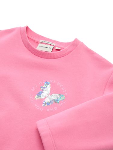 TOM TAILOR Cropped Print Sweatshirt mit Bio-Baumwolle