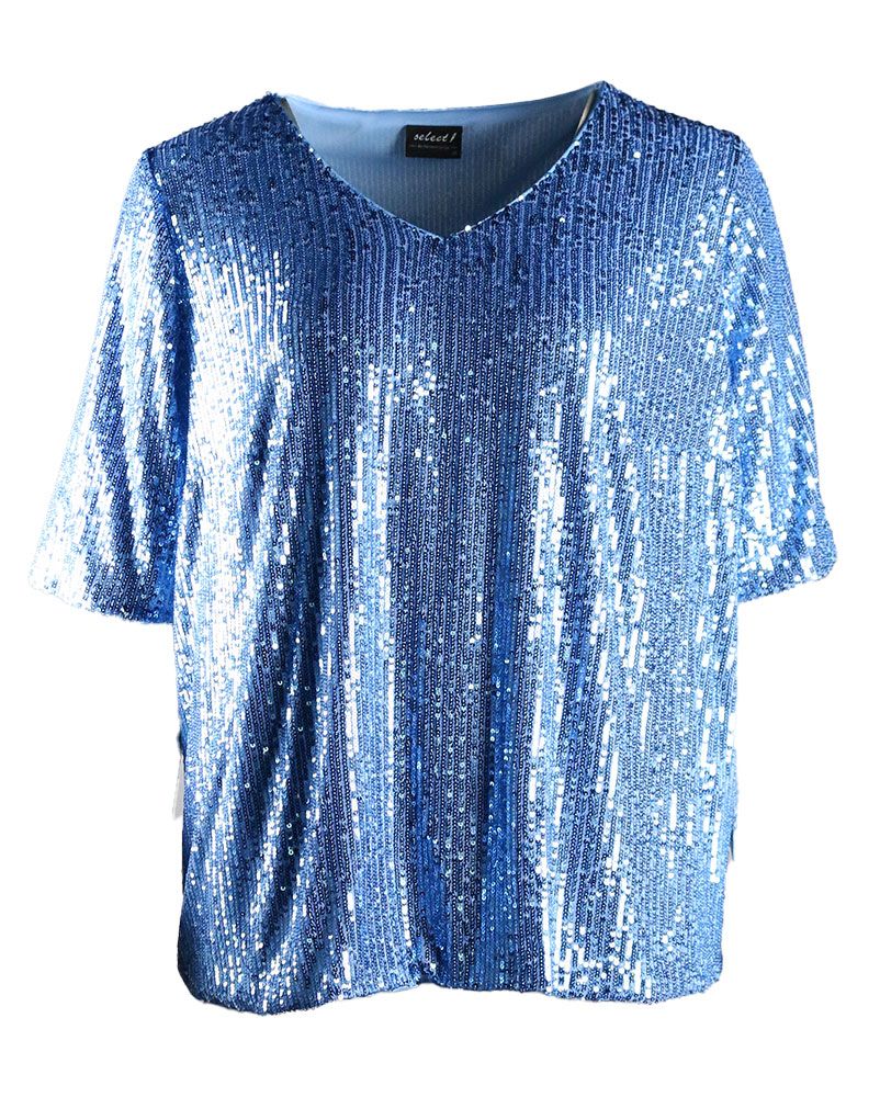 Shirt, gemustert, elegant, bergblau