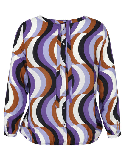 FRAPP Bluse Rundhals 1/1 Arm Druck