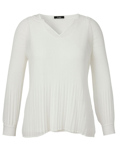 Bluse V-Ausschnitt 1/1 Arm Plissee