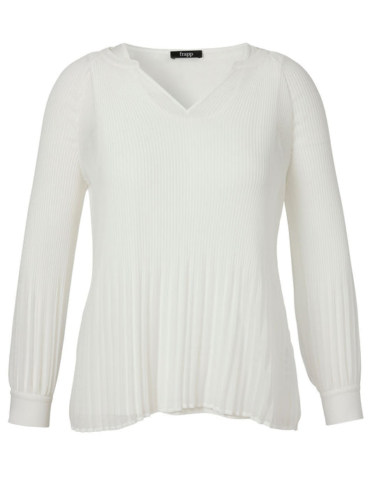 Bluse V-Ausschnitt 1/1 Arm Plissee