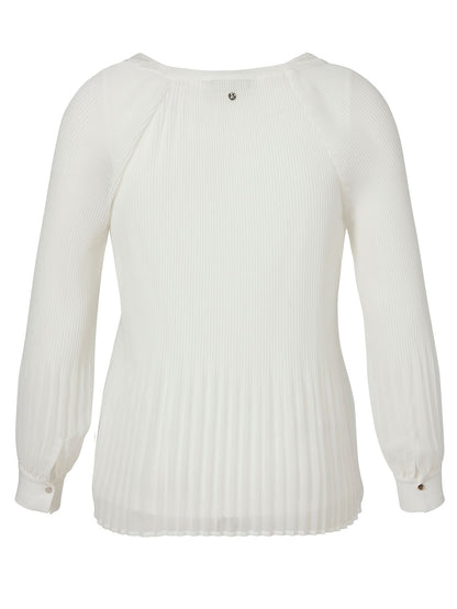 Bluse V-Ausschnitt 1/1 Arm Plissee