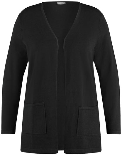 Lange Basic-Strickjacke