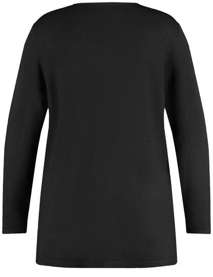 Lange Basic-Strickjacke