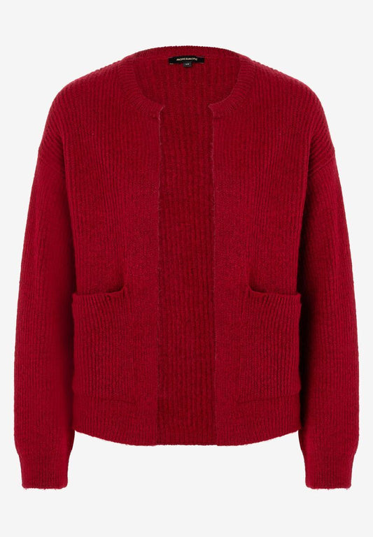 MORE & MORE Rippen-Strickjacke rot Herbst-Kollektion 46