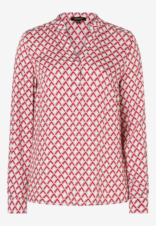 MORE & MORE Viskosebluse rot/rosa/ecru Herbst-Kollektion 34