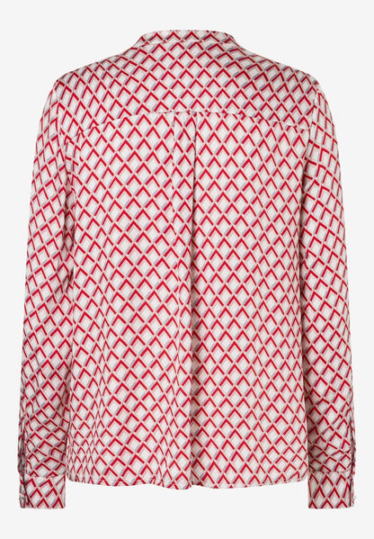 MORE & MORE Viskosebluse rot/rosa/ecru Herbst-Kollektion