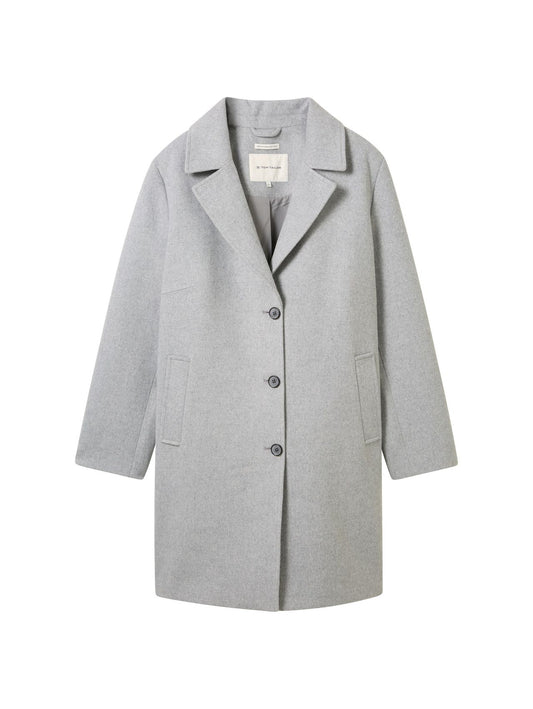 TOM TAILOR Plus Size - Langer Mantel mit recycelter Wolle 54