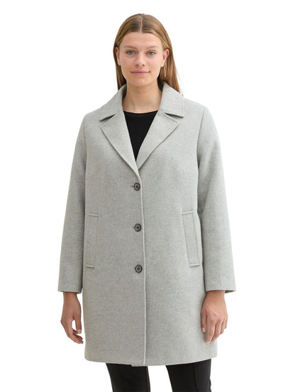 TOM TAILOR Plus Size - Langer Mantel mit recycelter Wolle