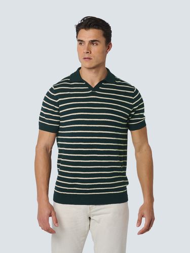 NO EXCESS NO EXCESS Pullover Short Sleeve Polo 2 Coloured Stripe With Linen L