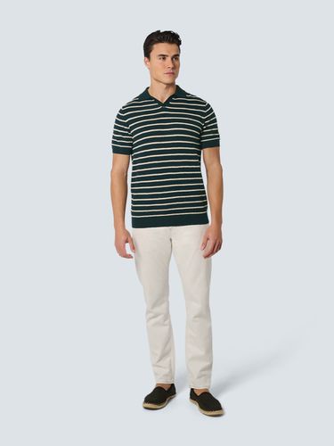 NO EXCESS NO EXCESS Pullover Short Sleeve Polo 2 Coloured Stripe With Linen
