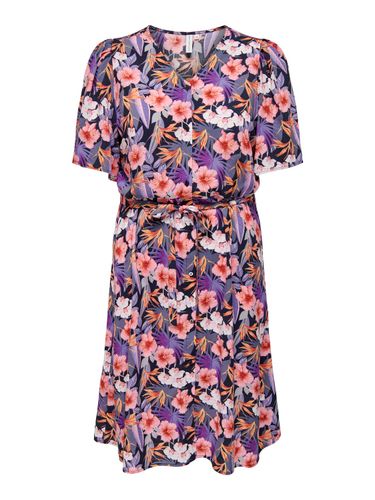 ONLY CARMAKOMA CARNOVA ELLA LIFE SS KNEE DRESS AOP Default Title