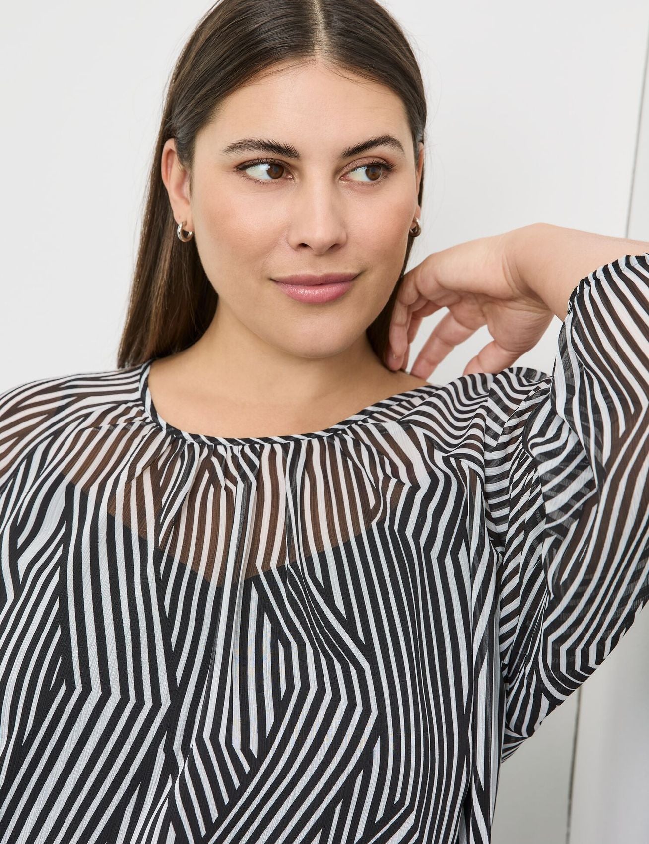 Chiffonbluse mit 3/4 Arm