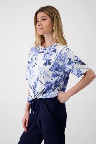 MONARI T-Shirt, navy gemustert