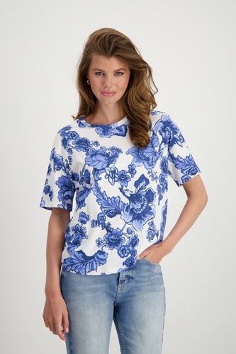 MONARI T-Shirt, denim blue gemustert